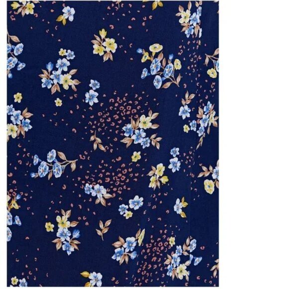 NWT Torrid Size Navy Leopard Floral Challis Mini Trapeze Dress - Picture 5 of 5